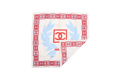Lot 29 - Chanel Ivory CC Leaf Print Silk Scarf