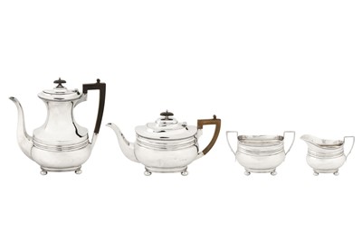 Lot 314 - A Victorian sterling silver four-piece tea and coffee service, Sheffield 1900 by George Howson