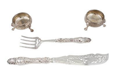 Lot 125 - A pair of George II sterling silver salts, London 1740 by Edward Wood