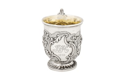 Lot 327 - An early Victorian sterling silver christening mug, London 1838 by James Charles Edington