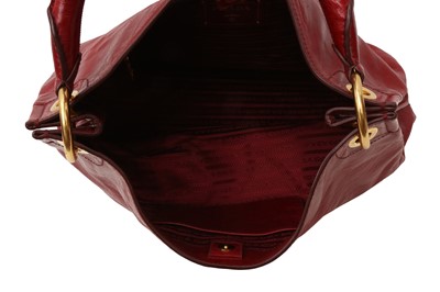 Lot 38 - Prada Red Vitello Shine Hobo Bag