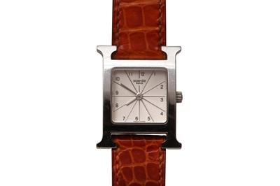 Lot 13 - λ Hermes Heure H Stainless Steel Watch Small