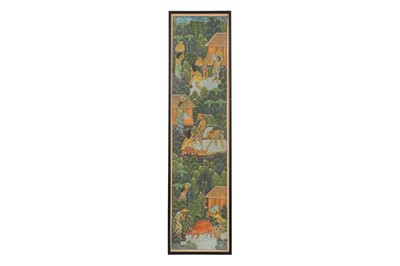 Lot 217 - A 20TH CENTURY INDONESIAN PAINTED PANEL ON CLOTH