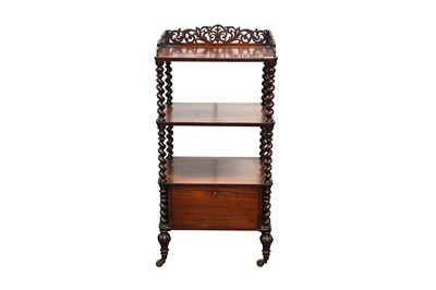 Lot 339 - A VICTORIAN ROSEWOOD THREE TIER WHATNOT