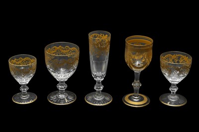 Lot 195 - A COMPREHENSIVE SUITE OF ST. LOUIS 'TRIANON GOLD' PATTERN CRYSTAL STEMWARE