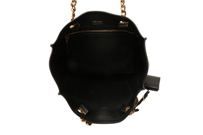 Lot 433 - Prada Black Logo Chain Shoulder Bag