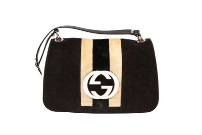 Lot 641 - Gucci Black Blondie Web Flap Bag