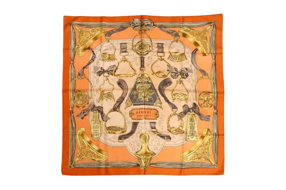 Lot 125 - AN HERMES 'ETRIERS' SILK PRINT SCARF