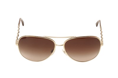 Lot 376 - Chanel Quilted CC Aviator Sunglasses