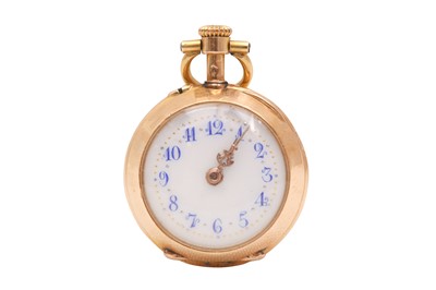 Lot 378 - FRENCH GOLD AND GEM SET FOB WATCH