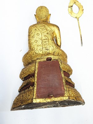 Lot 682 - TWO THAI GILT-BRONZE FIGURES OF BUDDHA