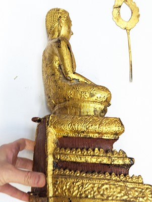 Lot 682 - TWO THAI GILT-BRONZE FIGURES OF BUDDHA