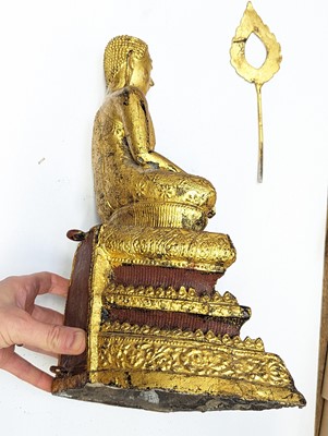 Lot 682 - TWO THAI GILT-BRONZE FIGURES OF BUDDHA