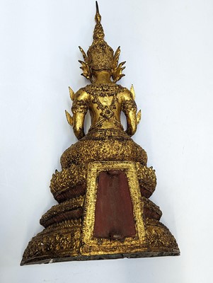 Lot 682 - TWO THAI GILT-BRONZE FIGURES OF BUDDHA