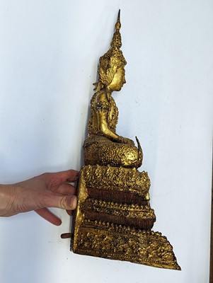 Lot 682 - TWO THAI GILT-BRONZE FIGURES OF BUDDHA