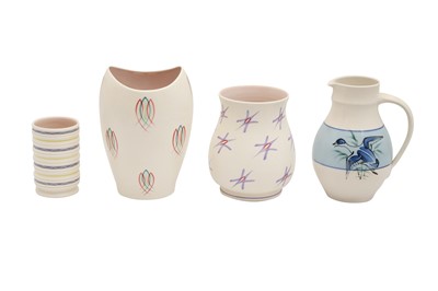Lot 218 - A GROUP OF THREE POOLE POTTERY VASES, 1950S AND 1960S
