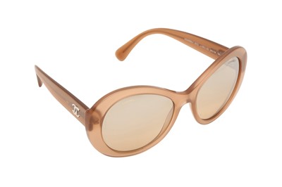 Lot 226 - Chanel Light Brown CC Oval Sunglasses