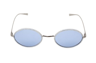 Lot 132 - Chanel Blue Denim Oval Sunglasses