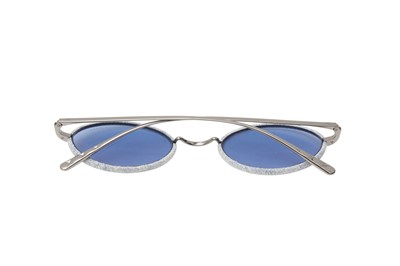 Lot 132 - Chanel Blue Denim Oval Sunglasses