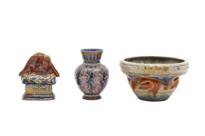 Lot 158 - A GROUP OF DOULTON STONEWARE ITEMS, LATE 19TH AND EARLY 20TH CENTURY