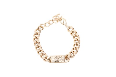 Lot 382 - Chanel CC Plaque Curb Chain Bracelet