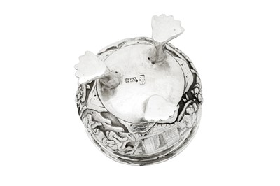 Lot 147 - A pair of late 19th / early 20th century Chinese Export silver salts, Canton circa 1900 by Zhao Ji, retailed by Wang Hing