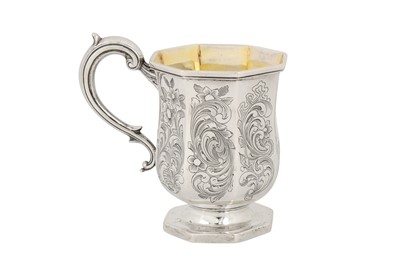 Lot 78 - A mid-19th century Indian colonial silver christening mug, Madras circa 1845 by George Gordon & Co (active 1821-48)