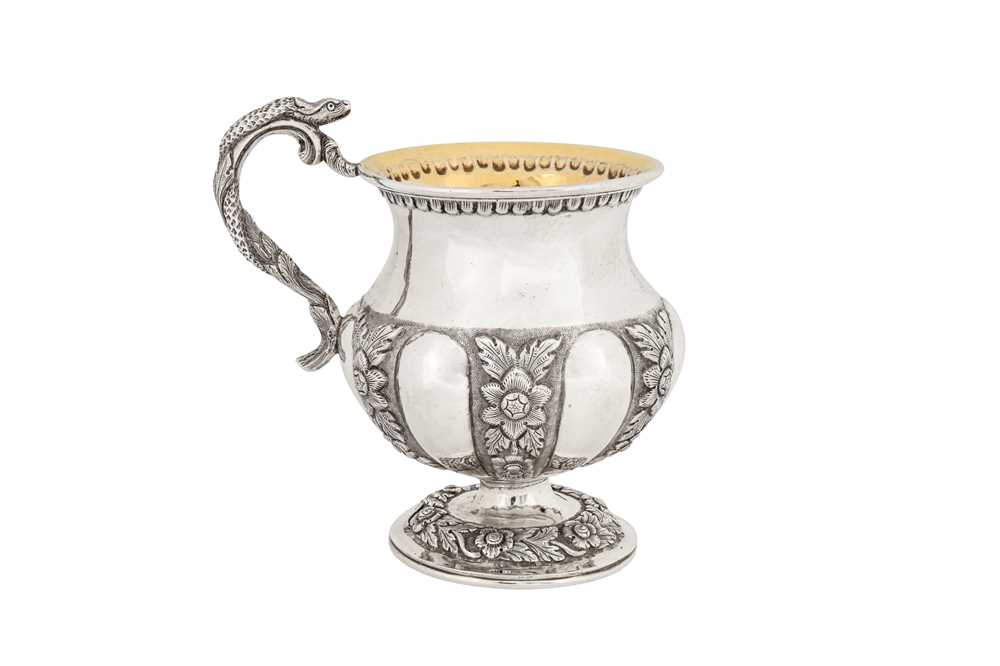 Lot 76 - A mid-19th century Indian colonial silver christening mug, Madras circa 1840 by George Gordon and Co (acitve c. 1822-42)