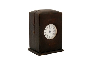 Lot 68 - A cased Edwardian sterling silver timepiece or ‘carriage clock’, Birmingham 1906 by Henry Clifford Davis