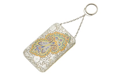 Lot 44 - A late 19th / early 20th century French parcel gilt silver and enamel cigarette case, circa 1900