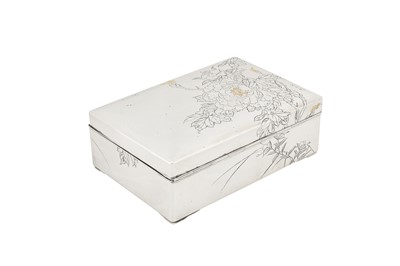 Lot 165 - An early 20th century Japanese silver cigarette box, Yokohama circa 1910