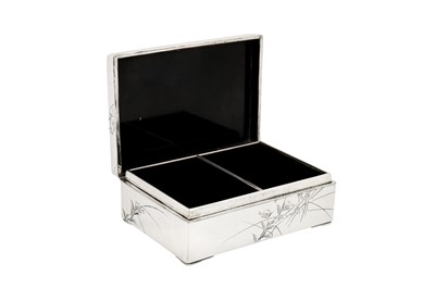 Lot 165 - An early 20th century Japanese silver cigarette box, Yokohama circa 1910