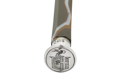 Lot 20 - A George III sterling silver mounted agate seal, London 18901 by George Smith and Thomas Hayter