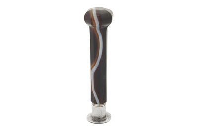 Lot 20 - A George III sterling silver mounted agate seal, London 18901 by George Smith and Thomas Hayter