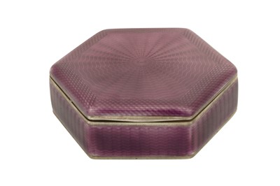 Lot 30 - An early 20th century German 935 standard silver and guilloche enamel box, Pforzheim circa 1920 by AW (untraced)