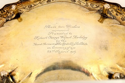 Lot 189 - A Victorian Scottish sterling silver gilt basin, Glasgow 1864 by John Miller and Co