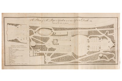 Lot 88 - [Pope (Alexander)] Serle (John) A Plan of Mr. Pope’s Garden, As it was taken at his death