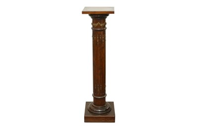 Lot 305 - A STAINED WOODEN PEDESTAL
