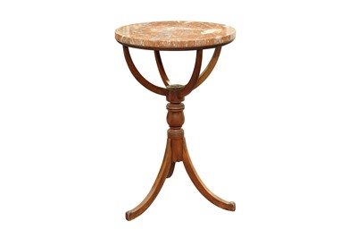 Lot 409 - A MAHOGANY GLOBE STAND CONVERTED TO OCCASIONAL TABLE