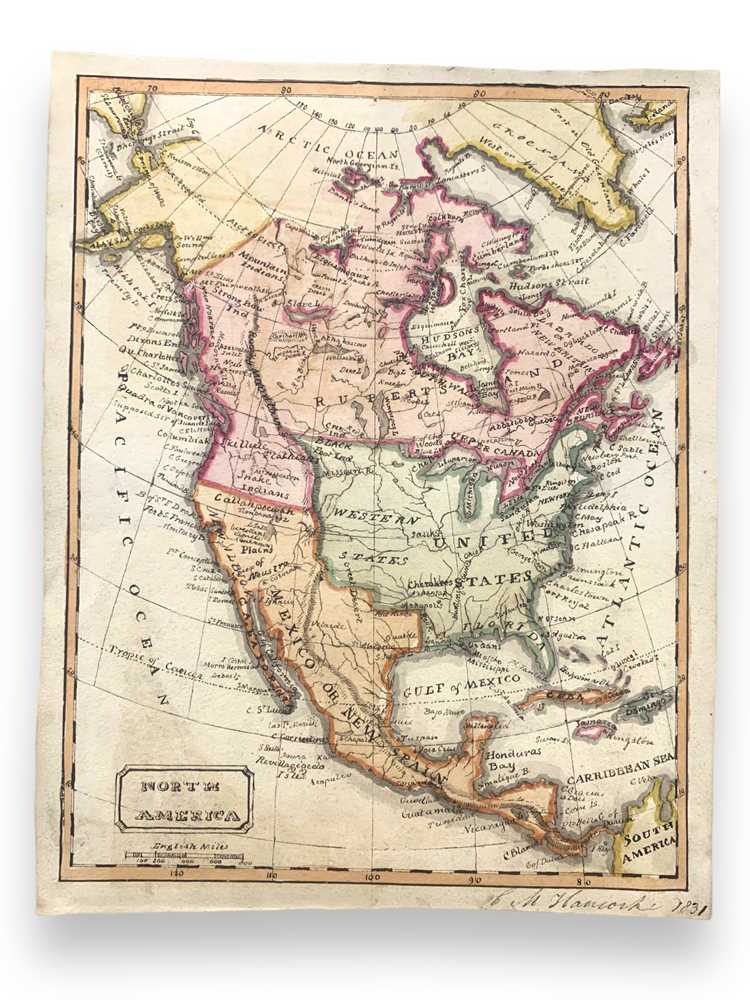 Lot 80 - Hancock (C. M.) North America, manuscript map