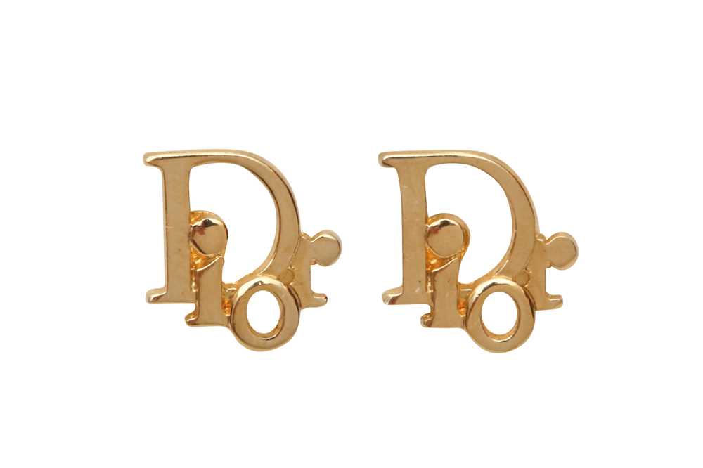 Lot 366 - Christian Dior Monogram Pierced Earrings