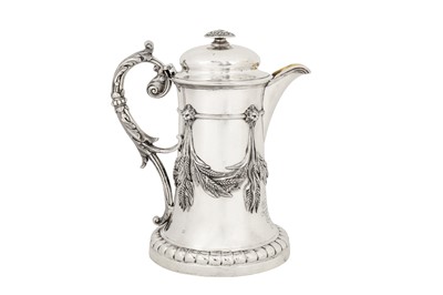Lot 94 - A large mid-19th century Indian colonial silver beer jug, Calcutta circa 1860 by Allan and Hayes (first mentioned 1856, dissolved 1867)