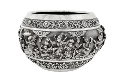 Lot 104 - A very large early 20th century Anglo – Indian unmarked silver bowl, Lucknow circa 1910