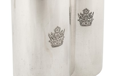 Lot 256 - An Elizabeth II modernist sterling silver five-piece condiment set, London 1965/66 by Gerald Benney (1930-2008)