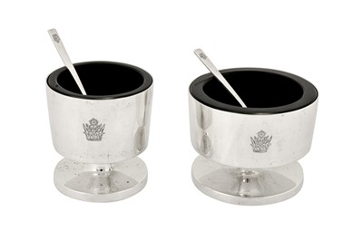 Lot 256 - An Elizabeth II modernist sterling silver five-piece condiment set, London 1965/66 by Gerald Benney (1930-2008)
