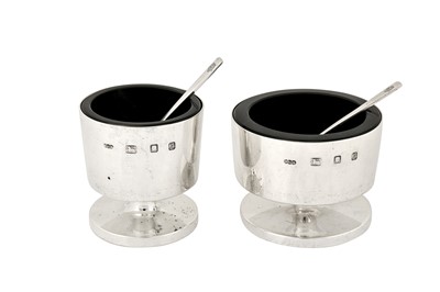 Lot 256 - An Elizabeth II modernist sterling silver five-piece condiment set, London 1965/66 by Gerald Benney (1930-2008)