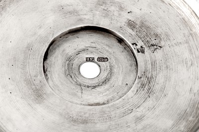 Lot 185 - A pair of Alexander III late 19th century Russian 84 zolotnik silver and enamel twin candlesticks, Saint Petersburg circa 1886 by Friedrich Emil Henrichsen