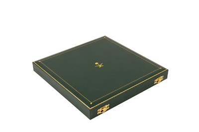 Lot 173 - Sultan of Saudi Arabia - A cased Elizabeth II parcel gilt sterling silver presentation dish, London 1994 by Asprey