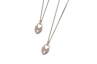 Lot 606 - Christian Dior Padlock Heart Necklace and Bracelet