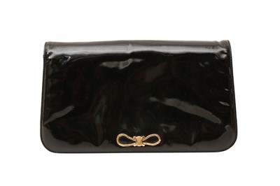 Lot 399 - Celine Black Flap Bow Clutch Bag